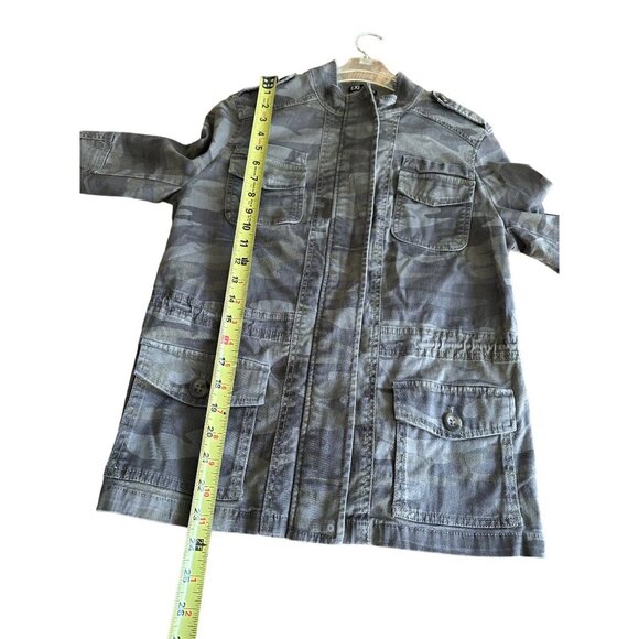 Express Xs Camo Military Style Utility Jacket With Snap & Zip Closure Pockets - Picture 7 of 10